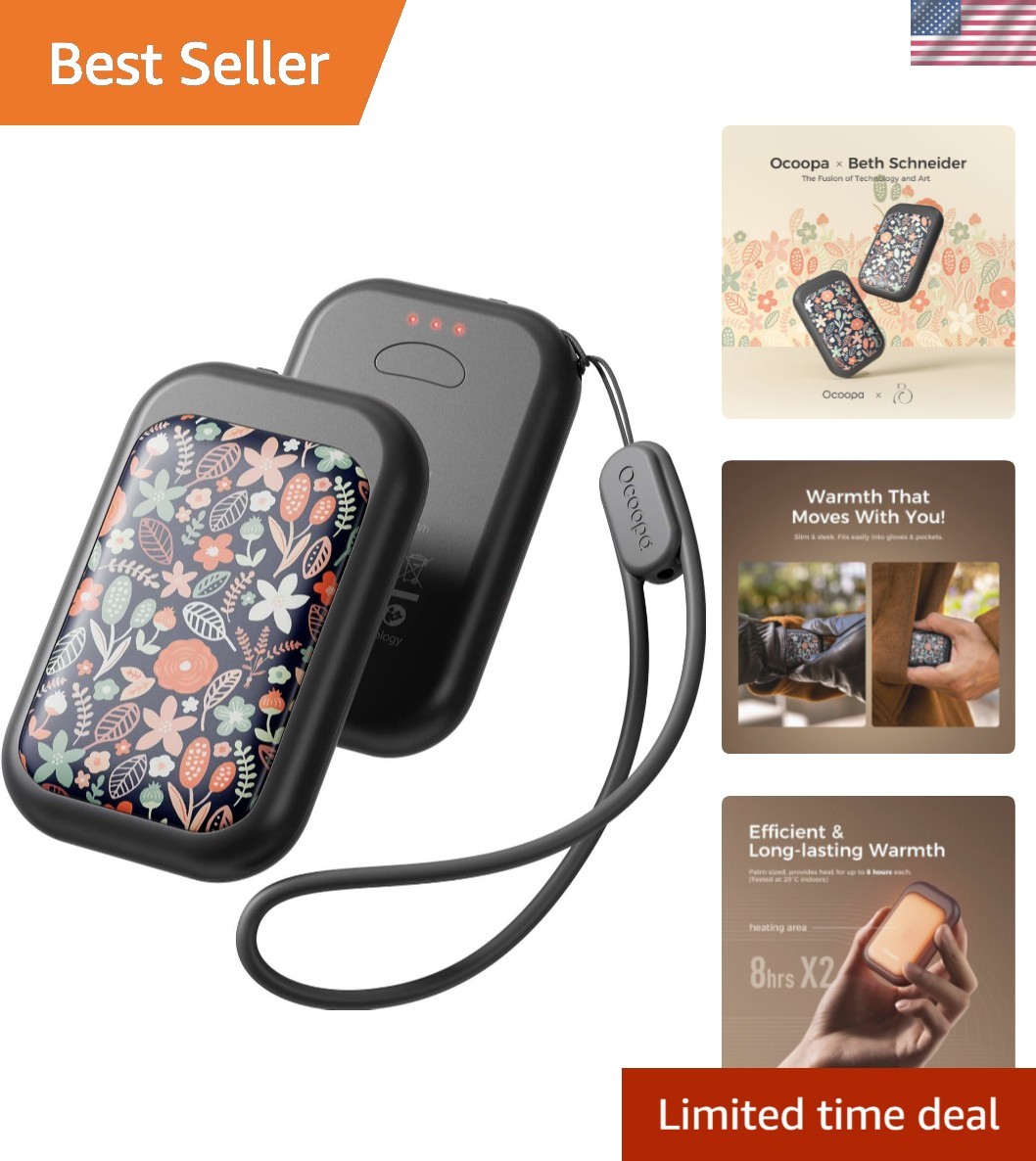 Magnetic Rechargeable Hand Warmers 2 Pack, Card-Style Electric AI Hand Warmer...