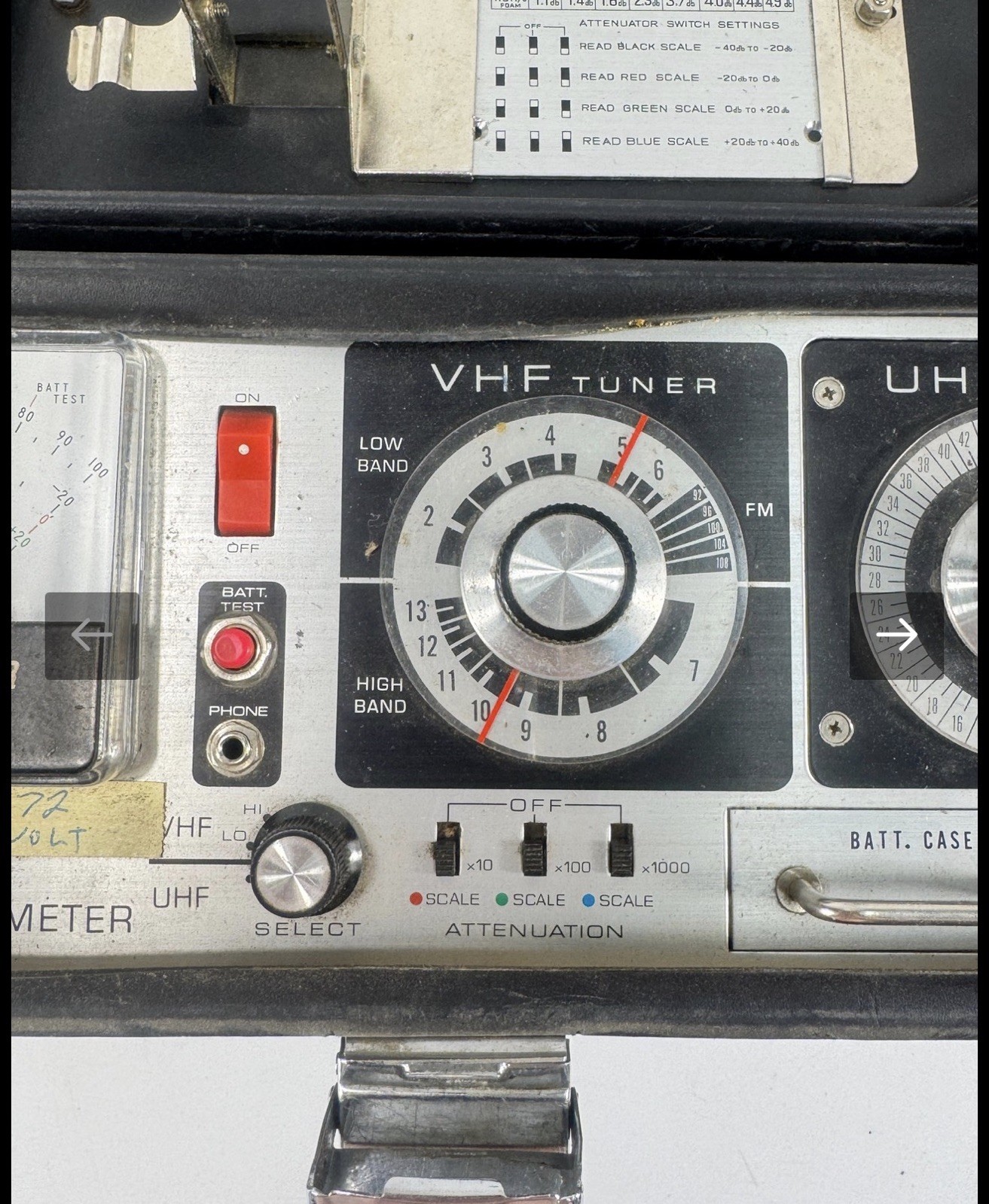 Vintage Channel Master Solid State VHF/UHF Field Strength Meter w/ Carrying Case