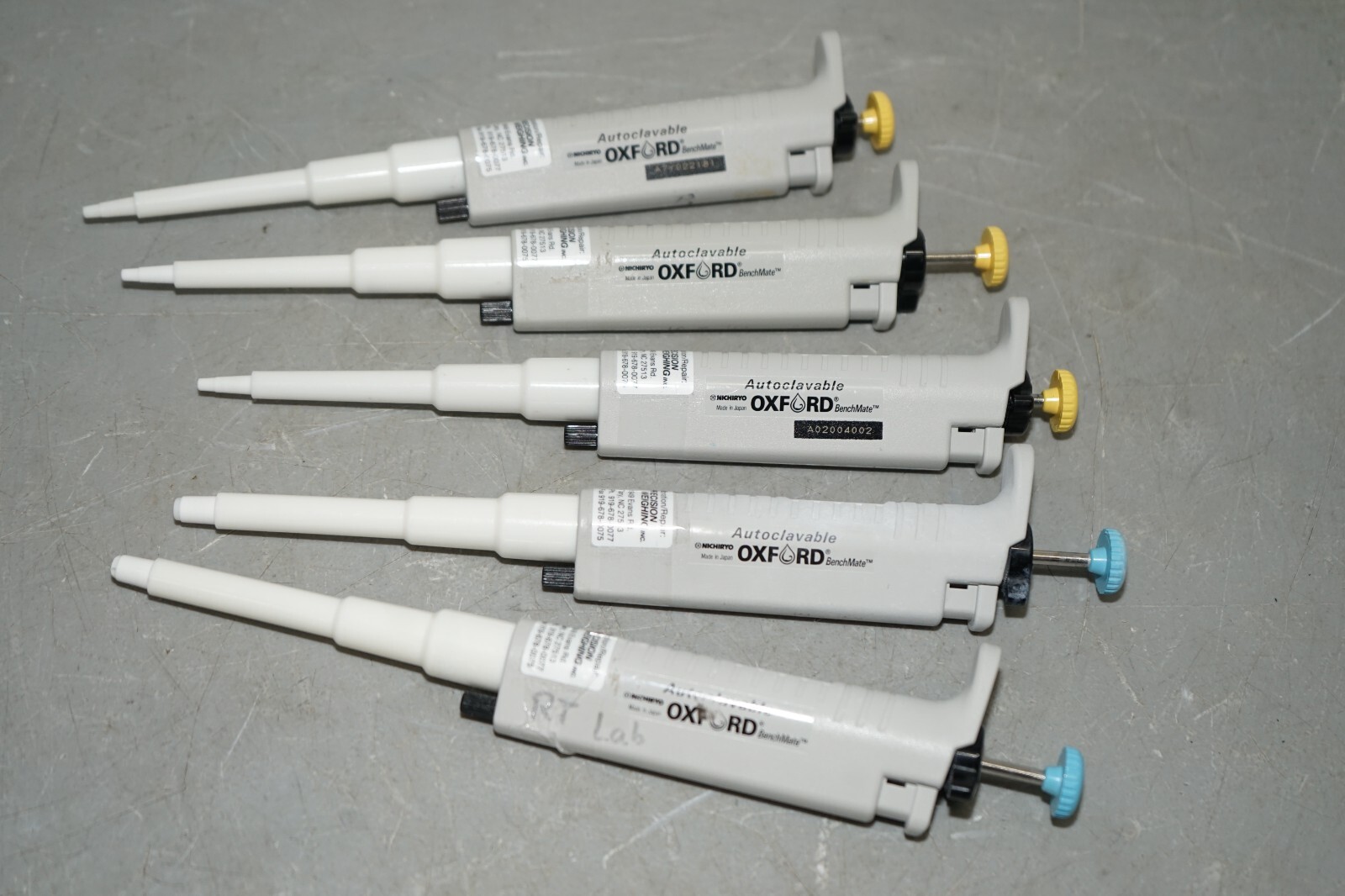 ^ Lot 5x Oxford Autoclavable Pipettes 10-100uL 100-1000uL #X4714