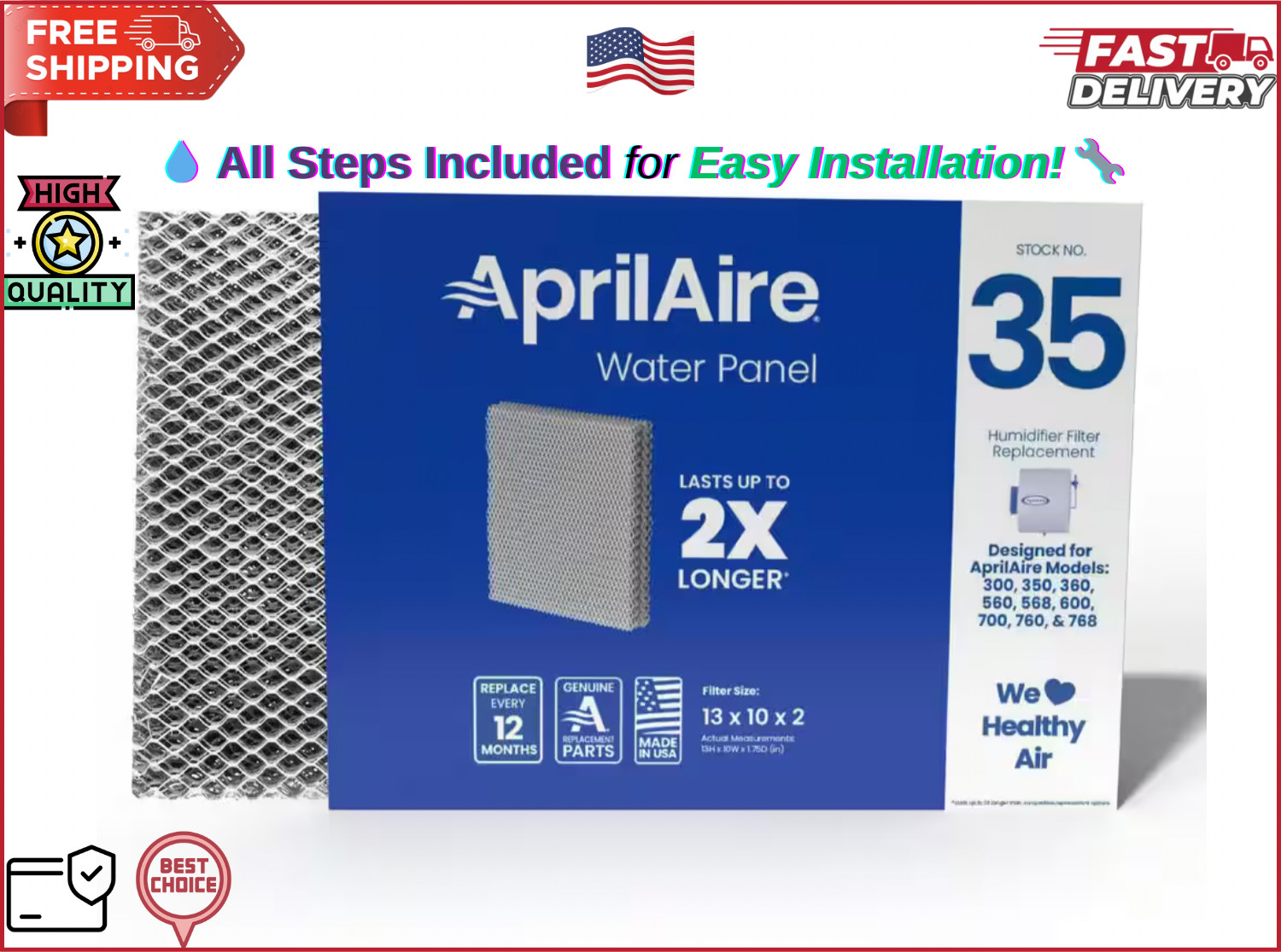 Replacement Water Panel Filter #35 AprilAire Whole-House Humidifiers