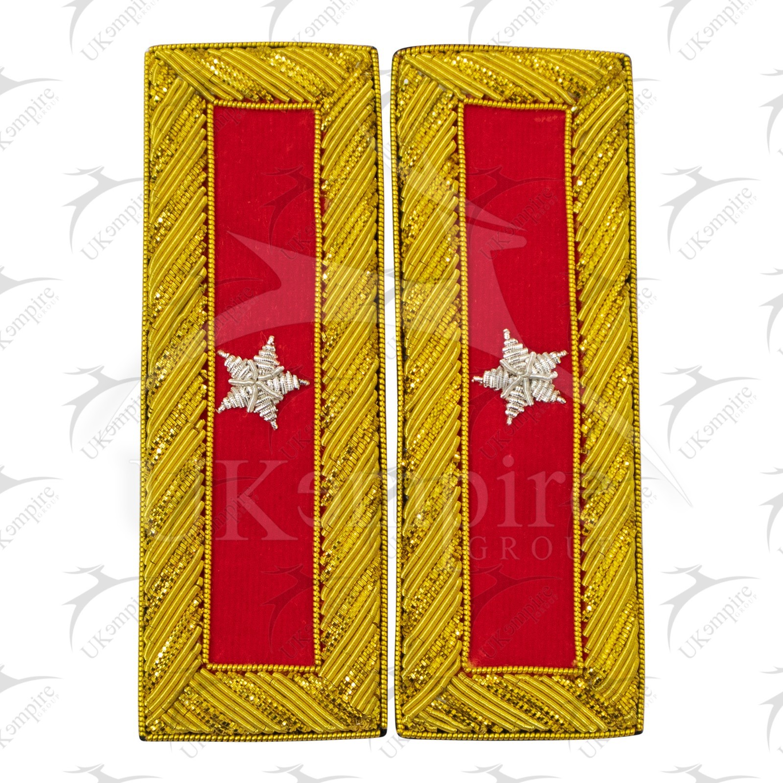 Civil War US Officer Shoulder Boards Brigadier General (One Star) Artillery Red