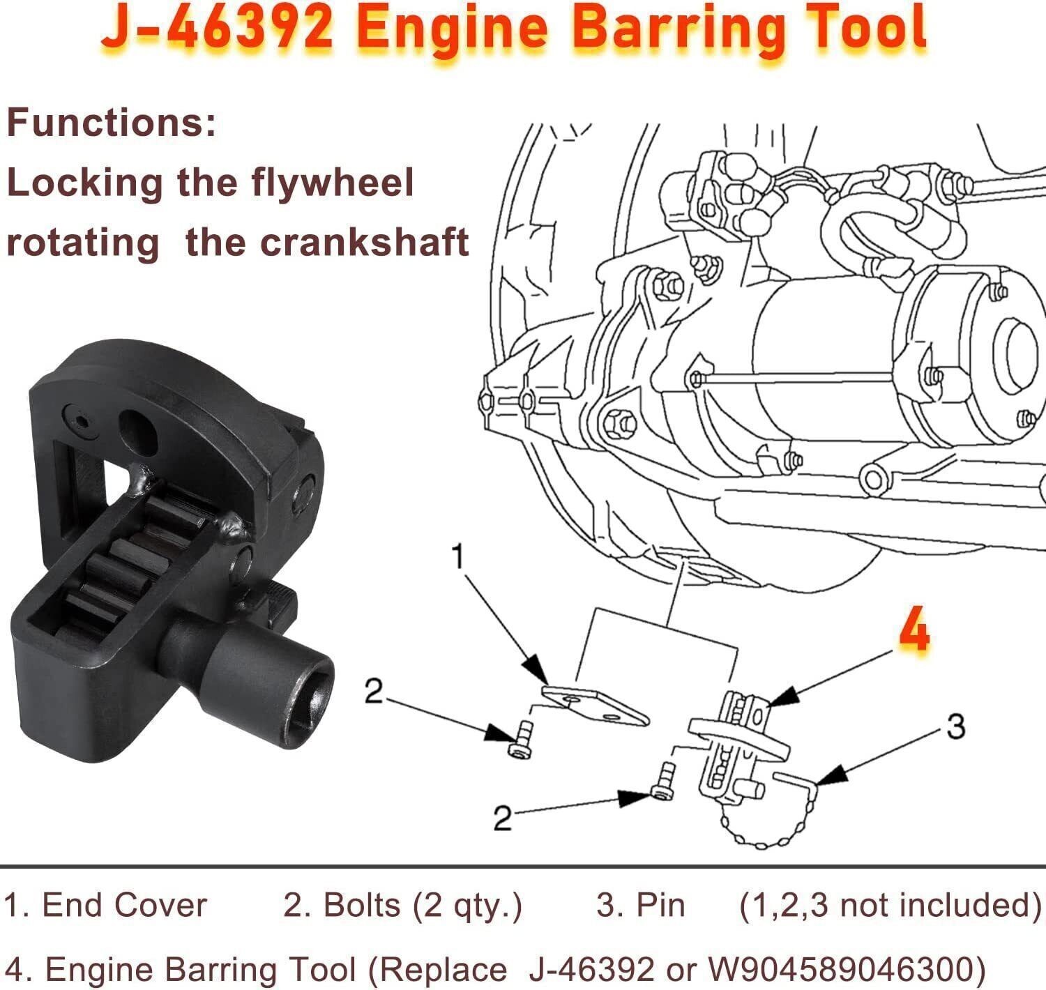 Engine Barring Tool Flywheel Turning for DD13 DD15 DD16 MBE4000 MBE900 1/2in