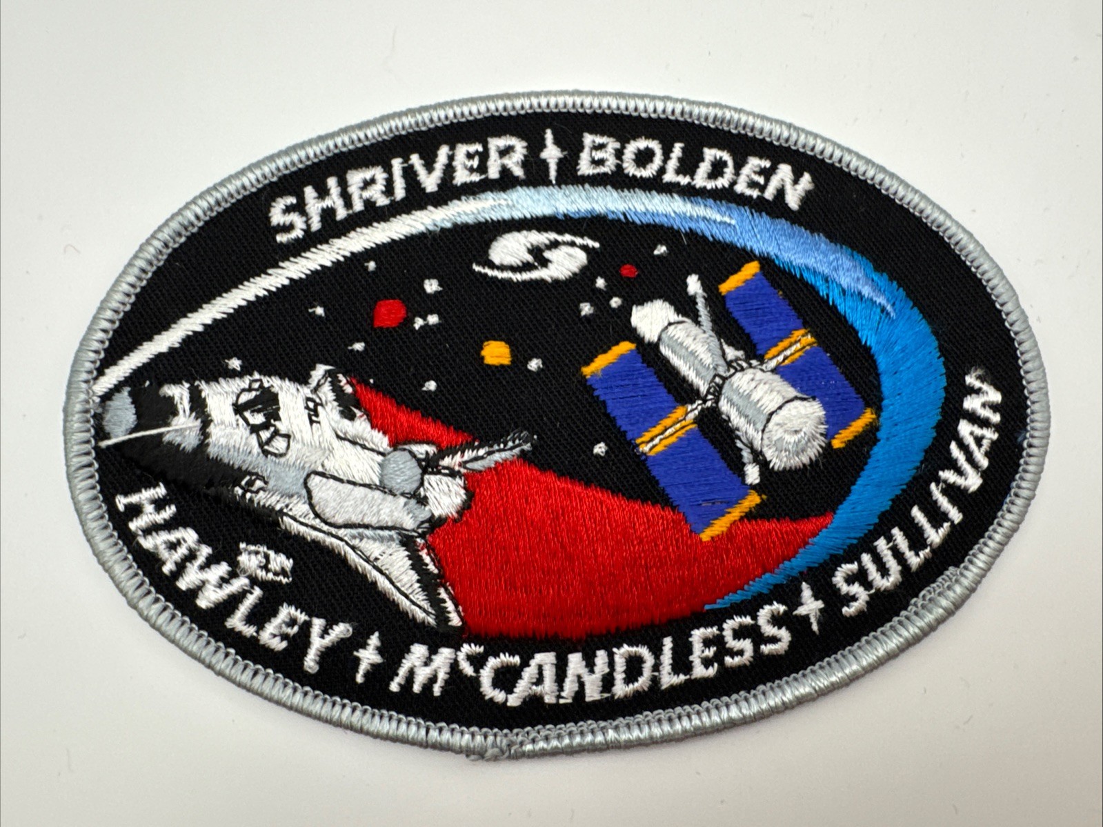 Vintage NASA STS-31 ShriverBolden Mission Embroidered Patch 5"x3.5" Vtg Ori 1990