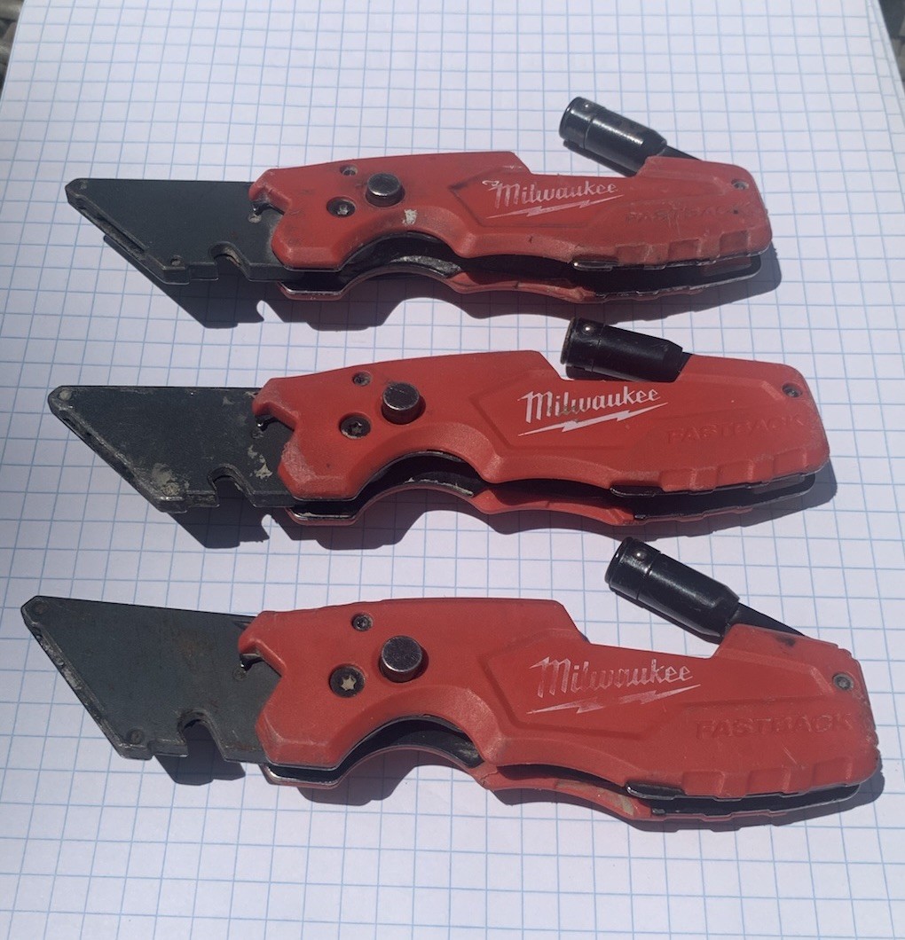 Milwaukee 48-22-1505 Fastback 6-in-1 Folding Utility Knife Lot of 3 Great Price
