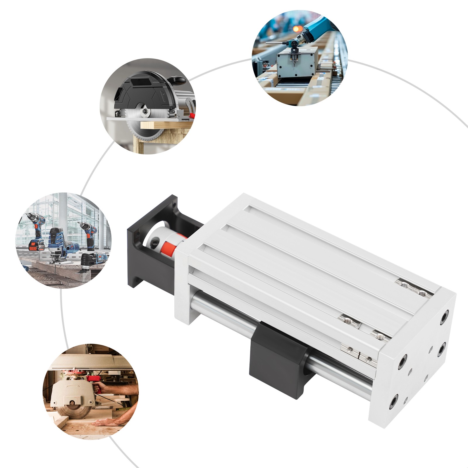 3.94in Sliding Table Linear Rail Guide 100mm Electric Linear Guide Slide Table