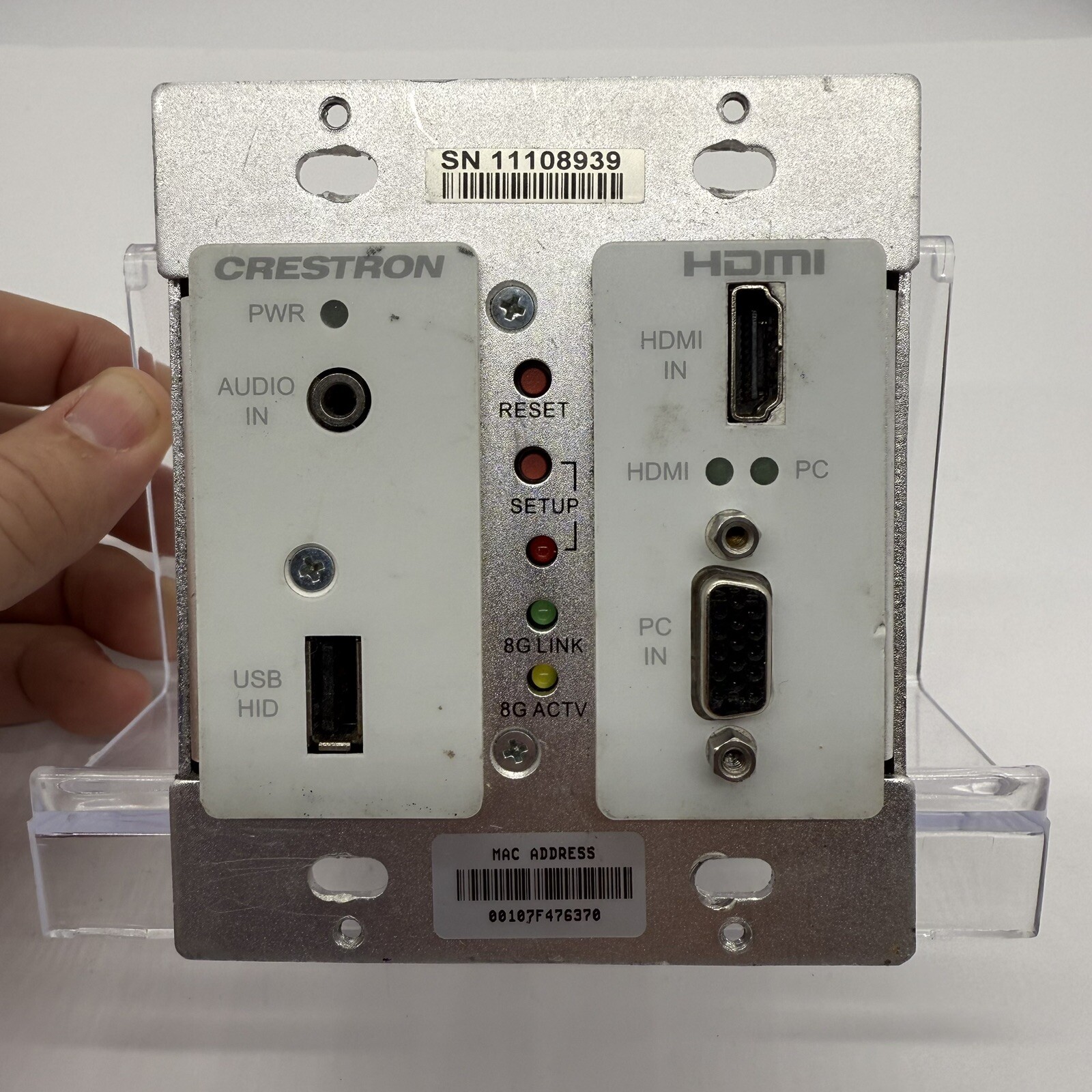 Crestron DigitalMedia 8G+ Wall Plate CAT Transmitter DM-TX-200-C-2G-W-T