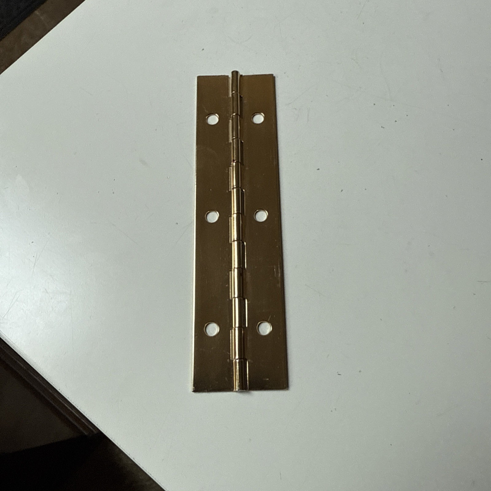 Continuous Hinge Brass Plated 1-1/2" x 6” Piano Lid Chest Box hinge