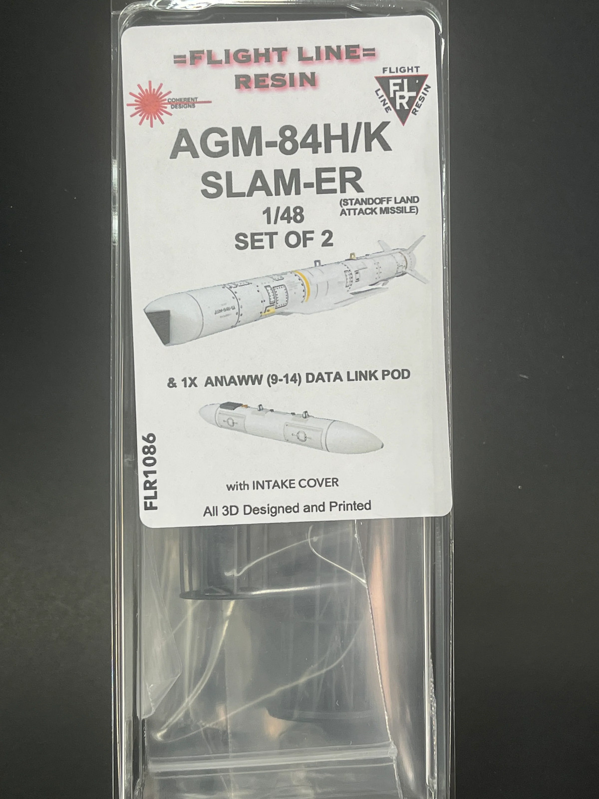Flight Line Resin FLR1086 1/48 AGM-84H/K SLAM-ER Set w/ one AN/AWW Data Link Pod