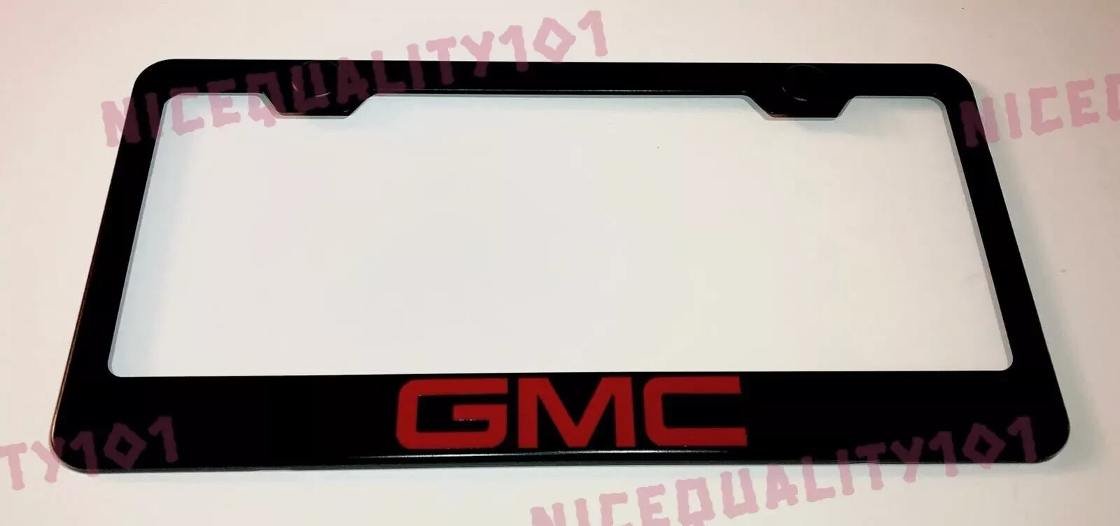GMC   Stainless Steel Black Finished License Plate Frame Holder