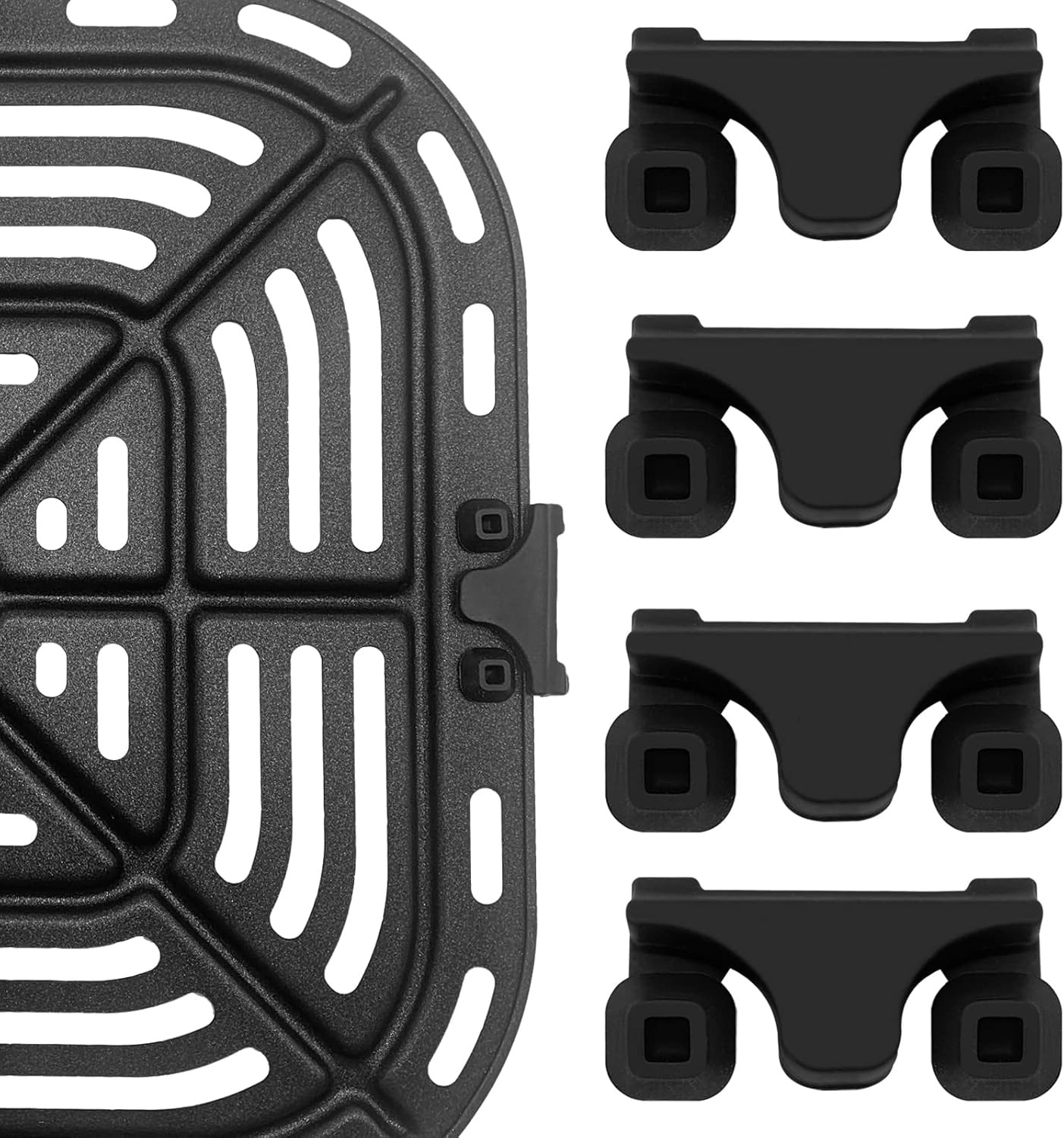 Air Fryer Rubber Bumpers, 4 1.2*0.7*0.5'' for Inatant Gourmia Cosori, Black