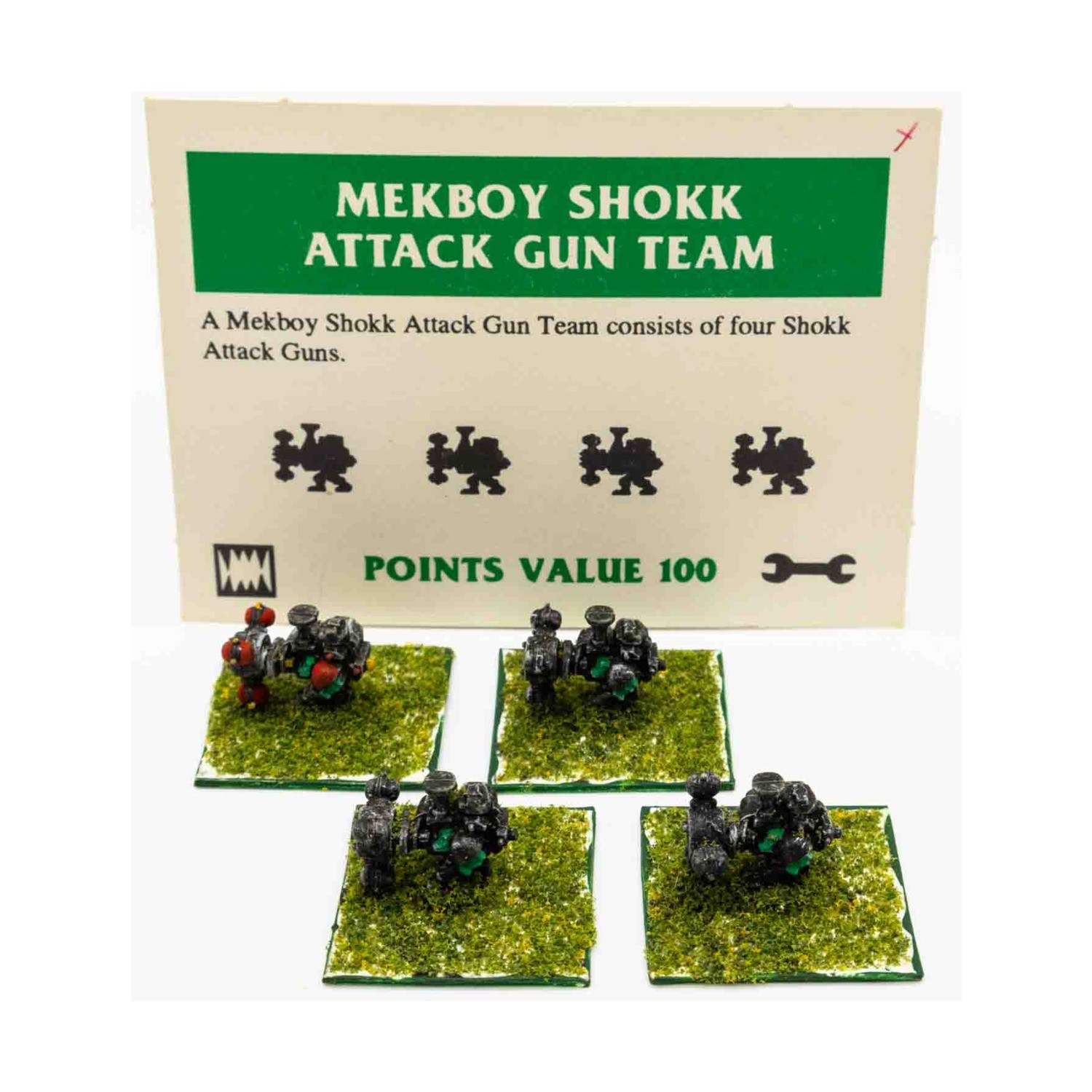 GW Epic 40k Orks Loose Plasti  Ork Mekboy Shokk Attack Gun Team Collection  NM