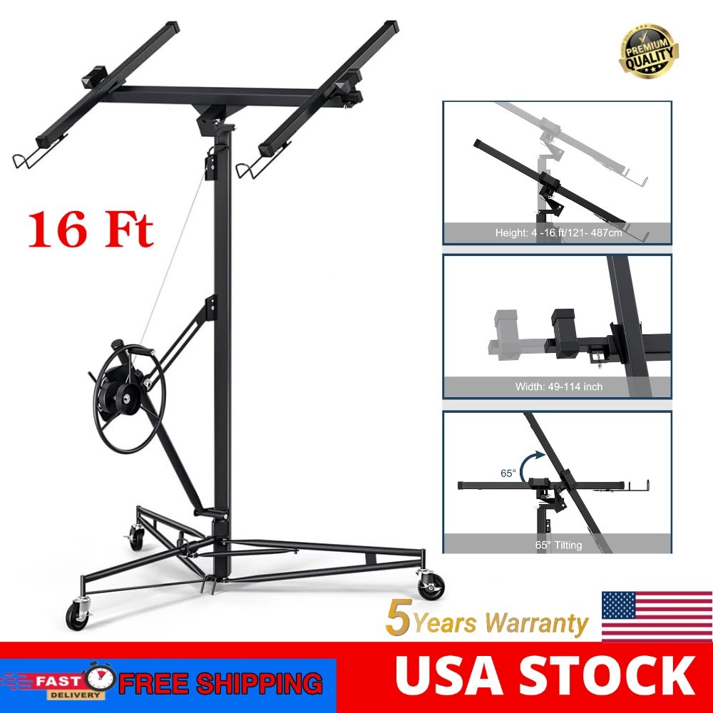 Drywall Lift 16 Ft Sheetrock Hoist Lifter Panel Heavy Duty Panel Hoist Jack NEW
