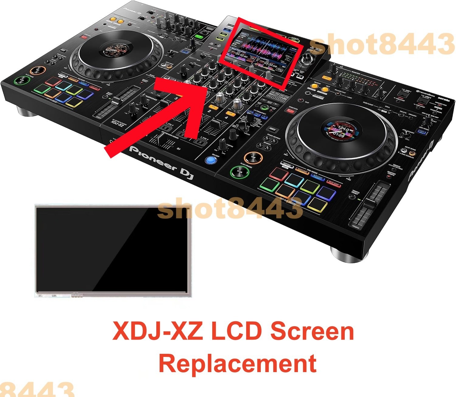For Pioneer DJ XDJ-XZ LCD Display screen With Touch digitizer Replacement
