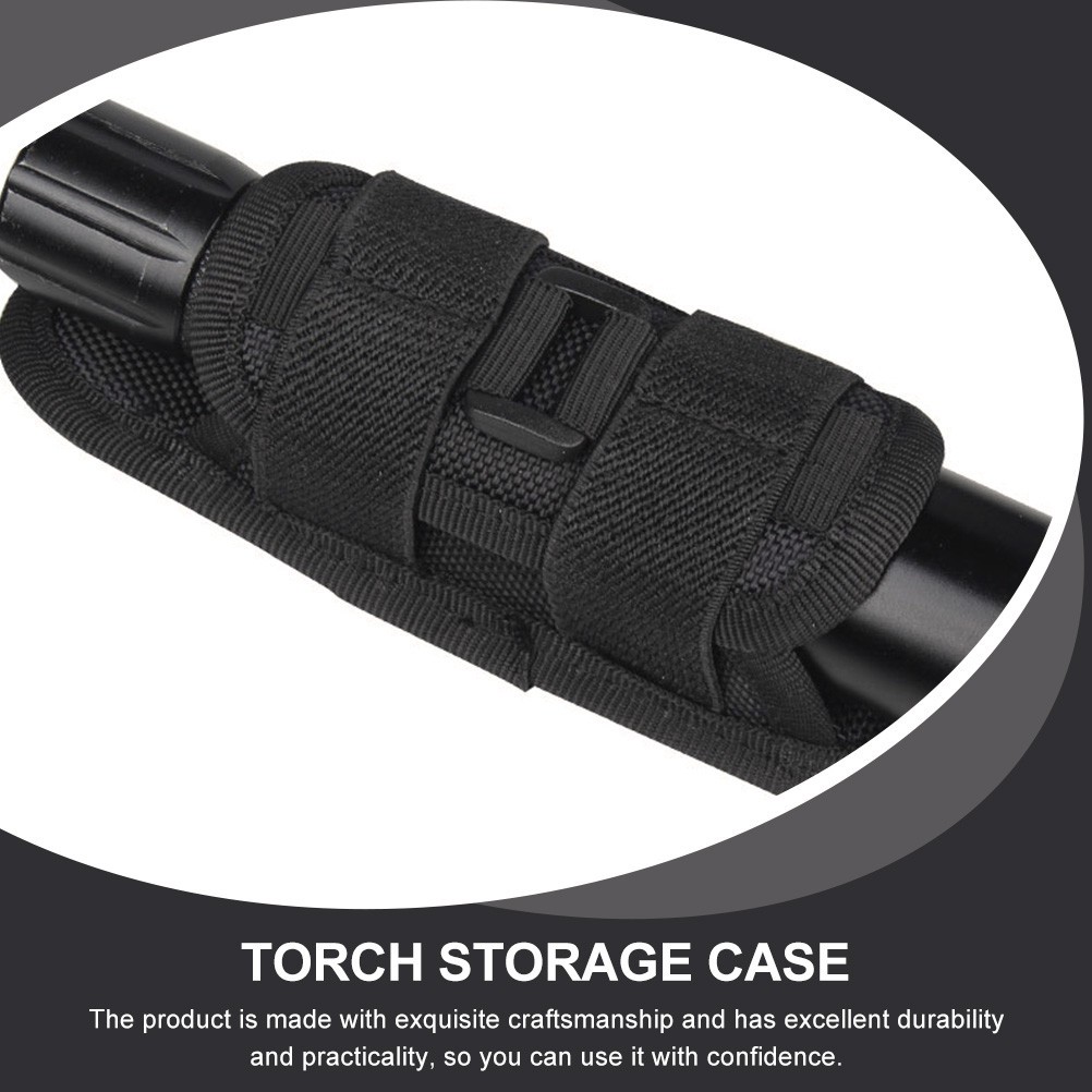 Outdoor Flashlight Pouch Rotatable Belt Clip Nylon Torch Protector