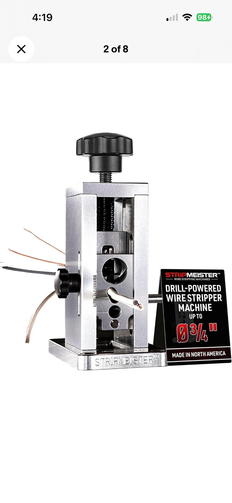 Stripmeister Original Drill-Powered Wire Stripper – Used 1 time!