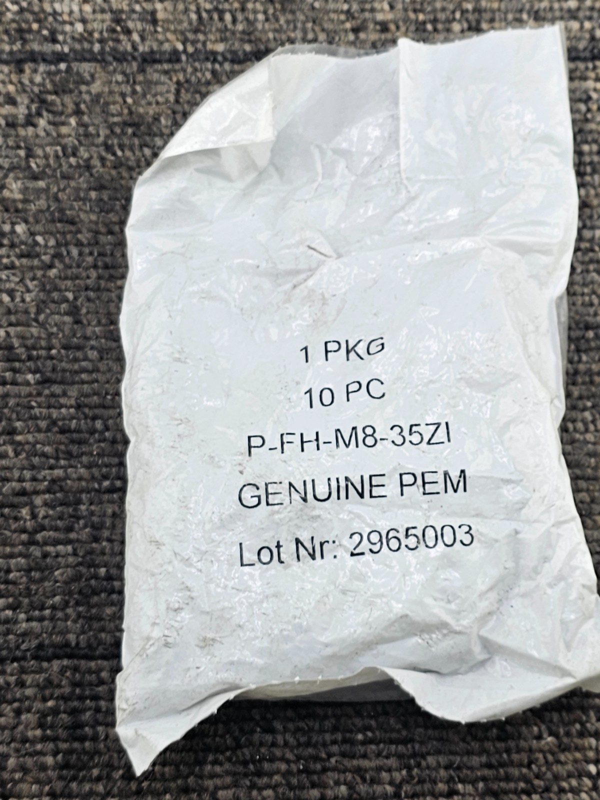 (QTY 100) PEM P-FH-M8-35ZI Self-Clinching Threaded Stud Type FH/FHS/FHA M8x 35mm