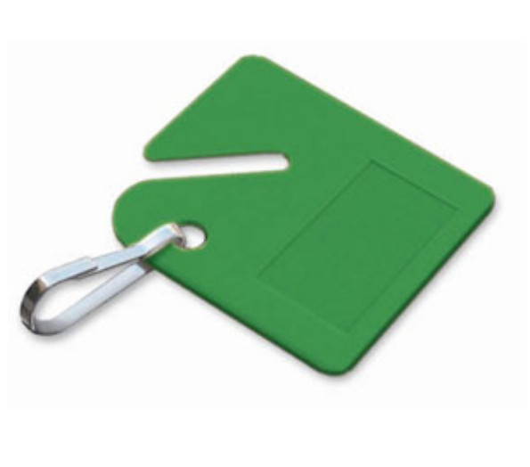 Lucky Line Green Cabinet Tag with Label and Hook, Plastic, 20/pack A4662V