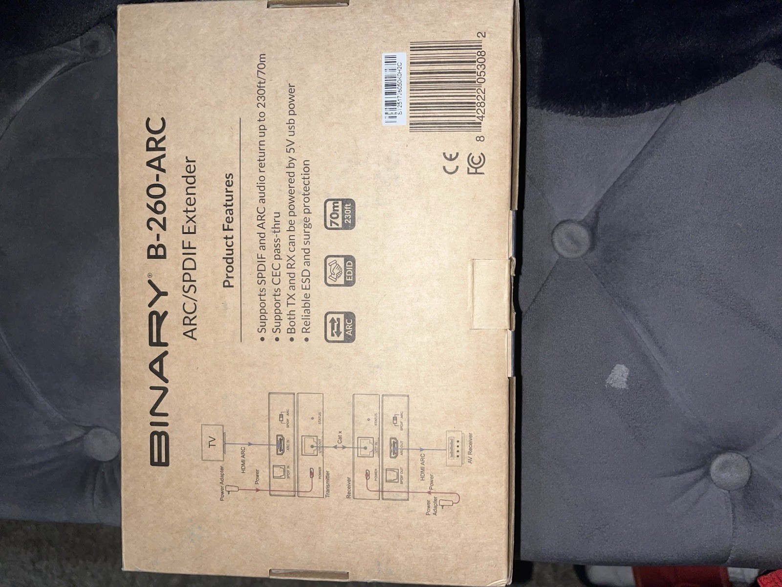 BINARY B-260-ARC AUDIO RETURN EXTENDER FOR HDMI ARC & SPDIF IN - (NEW-OPEN BOX)