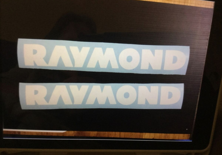 Set Of 2 Raymond Decal Raymond Forklift Decal 14 X 2" approx size