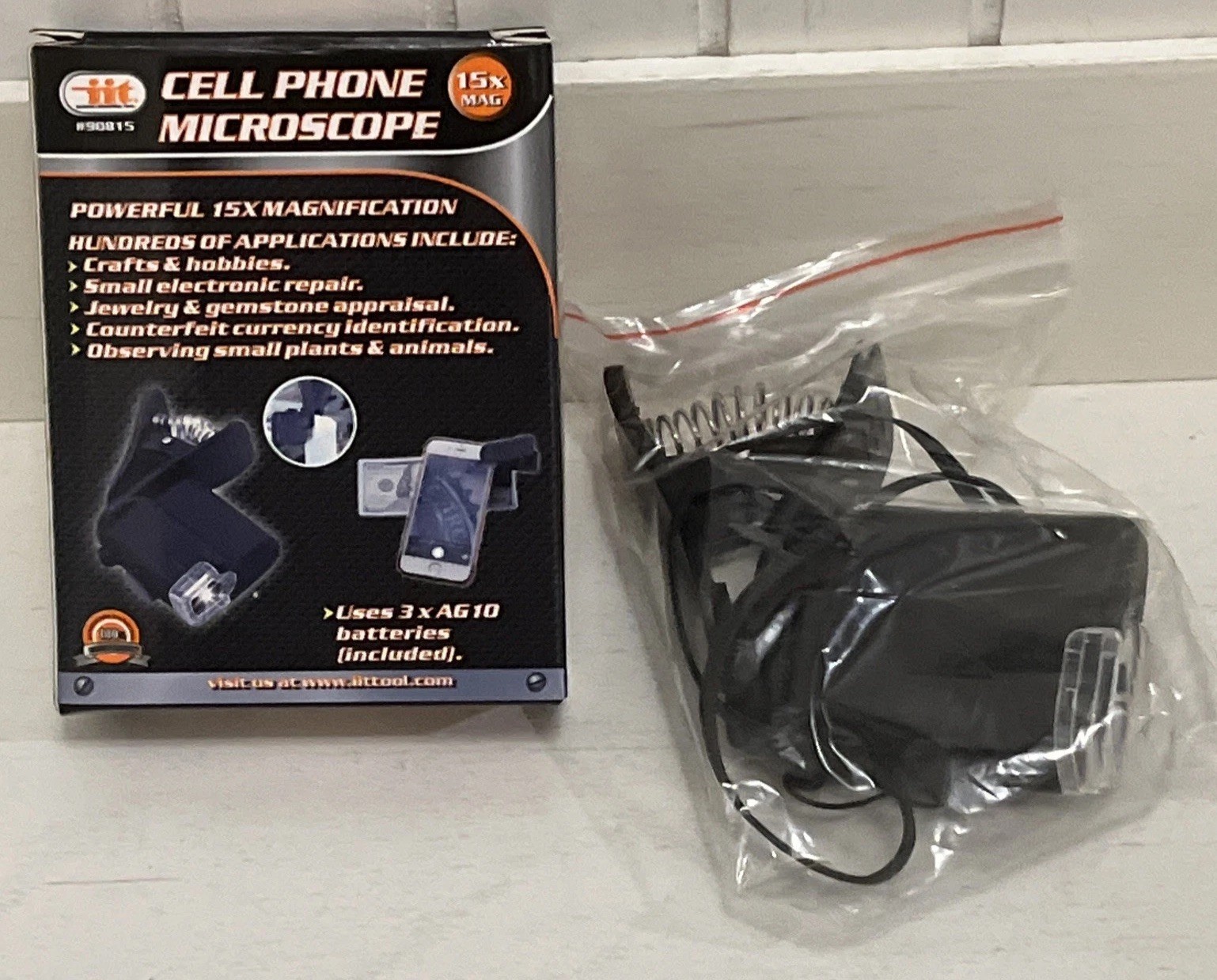 Universal Cell Phone Microscope 15X Magnification w Clip Works on any Cell Phone
