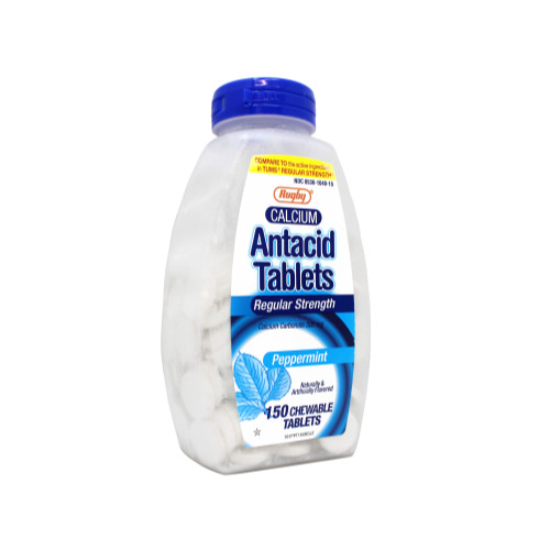 5 Pack Rugby Calcium Carbonate Tablets Mint 500Mg 150 Count Each