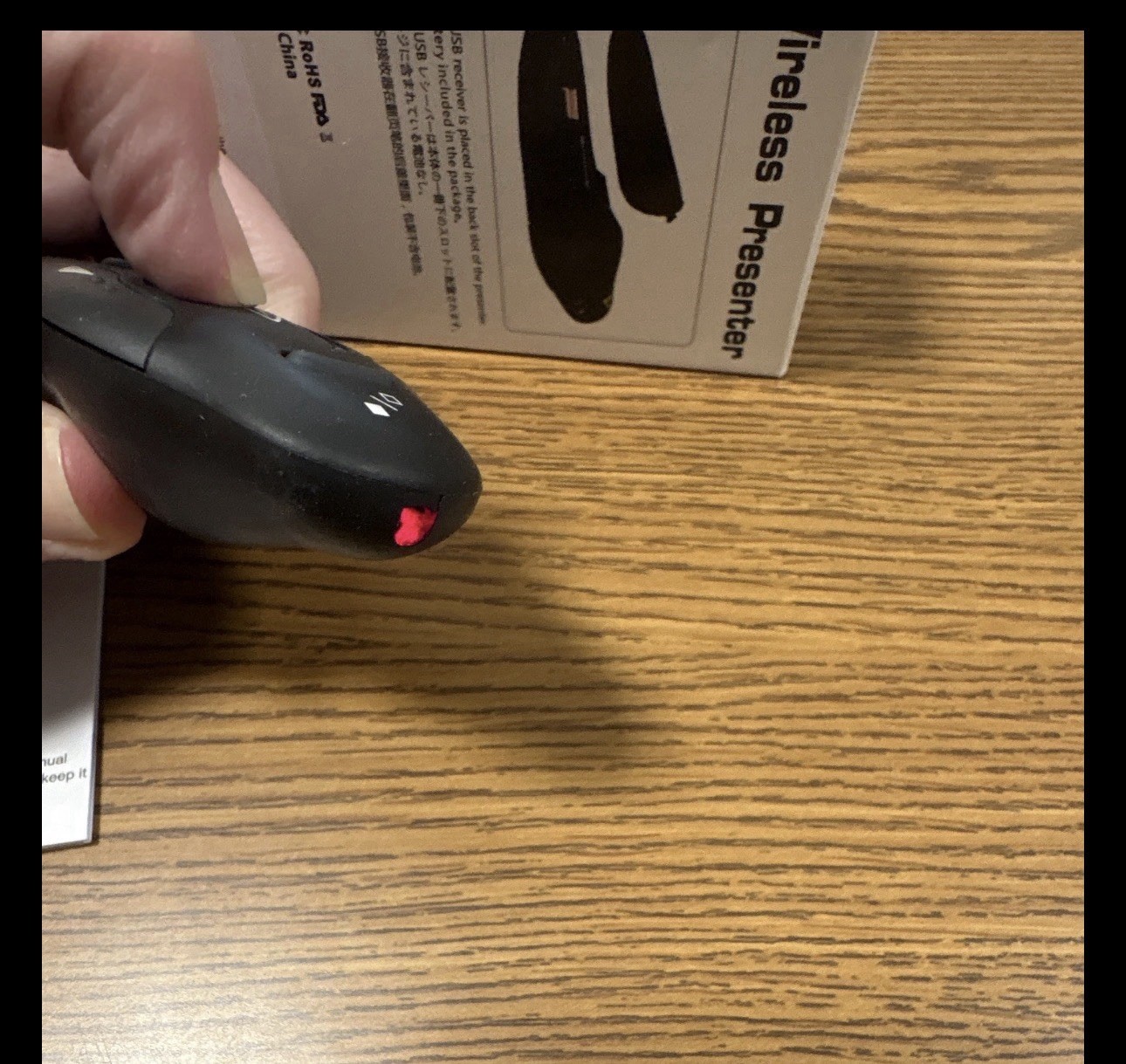 DinoFire Wireless Presenter Pointer w/ USB Receiver D22-XO-US Black