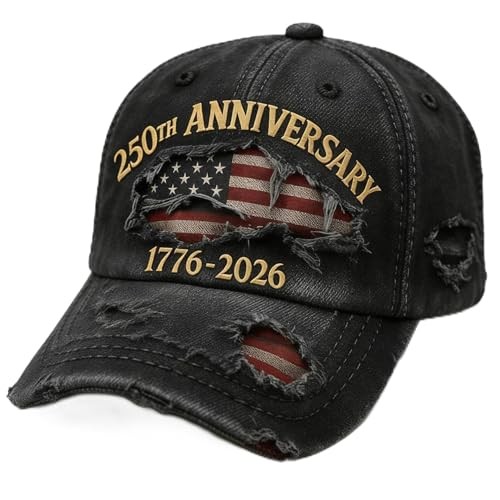 250th Anniversary USA Baseball Cap Distressed Patriotic Hat