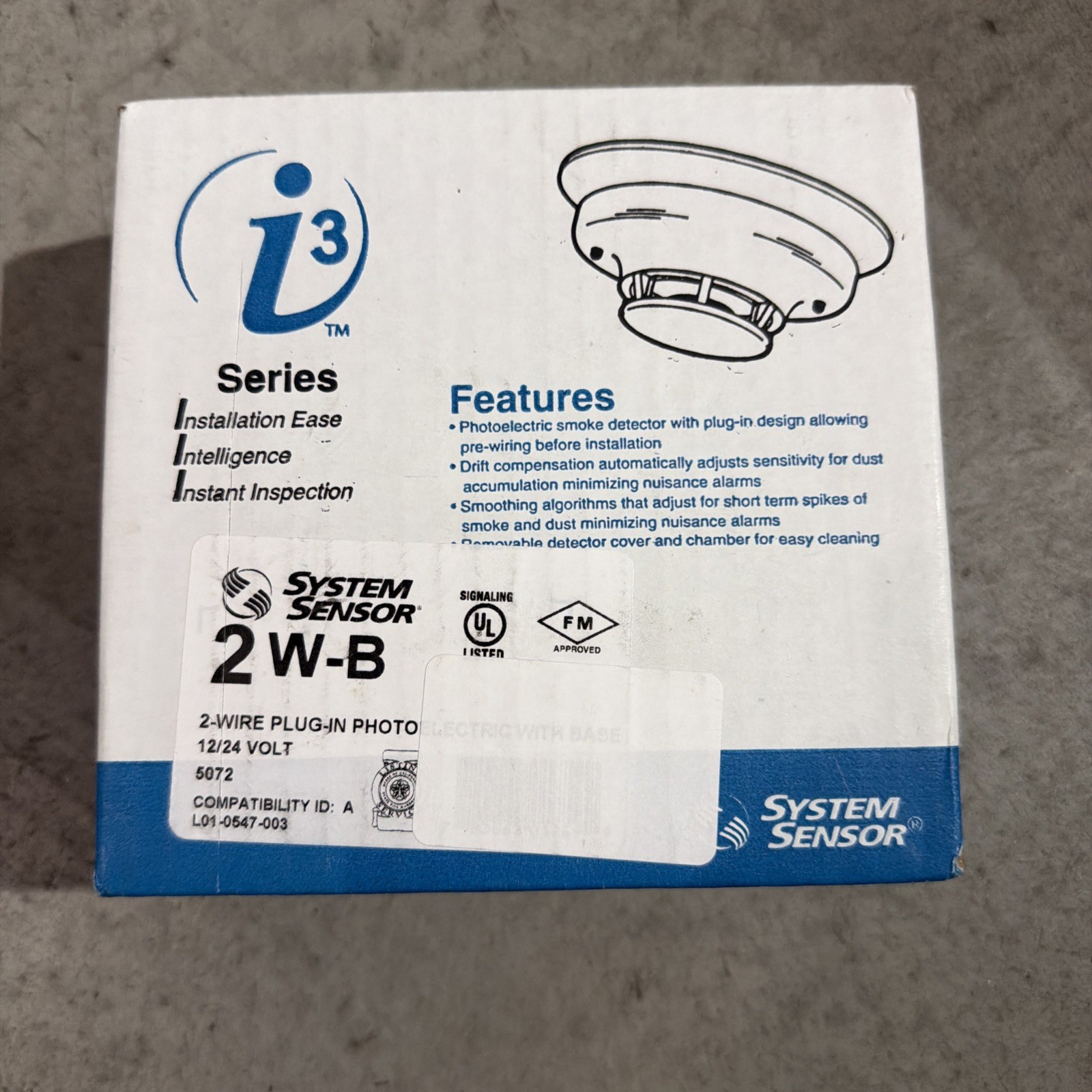 System Sensor 2W-B Smoke Detector 2-Wire Photoelectric New Open Box.
