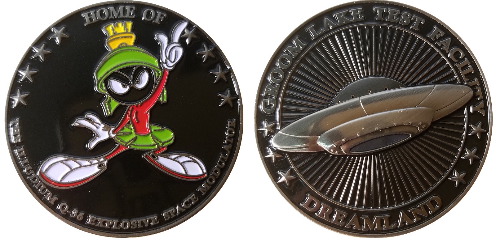 Area 51 Groom Lake Nevada-Marvin Martian Alien UFO Challenge Coin OCPM 2" 59