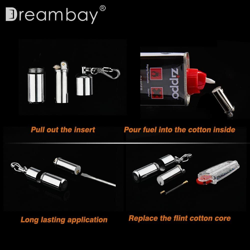 2 Pcs EDC Peanut Waterproof Keychain Lighter for Survival Emergency Fire Starter