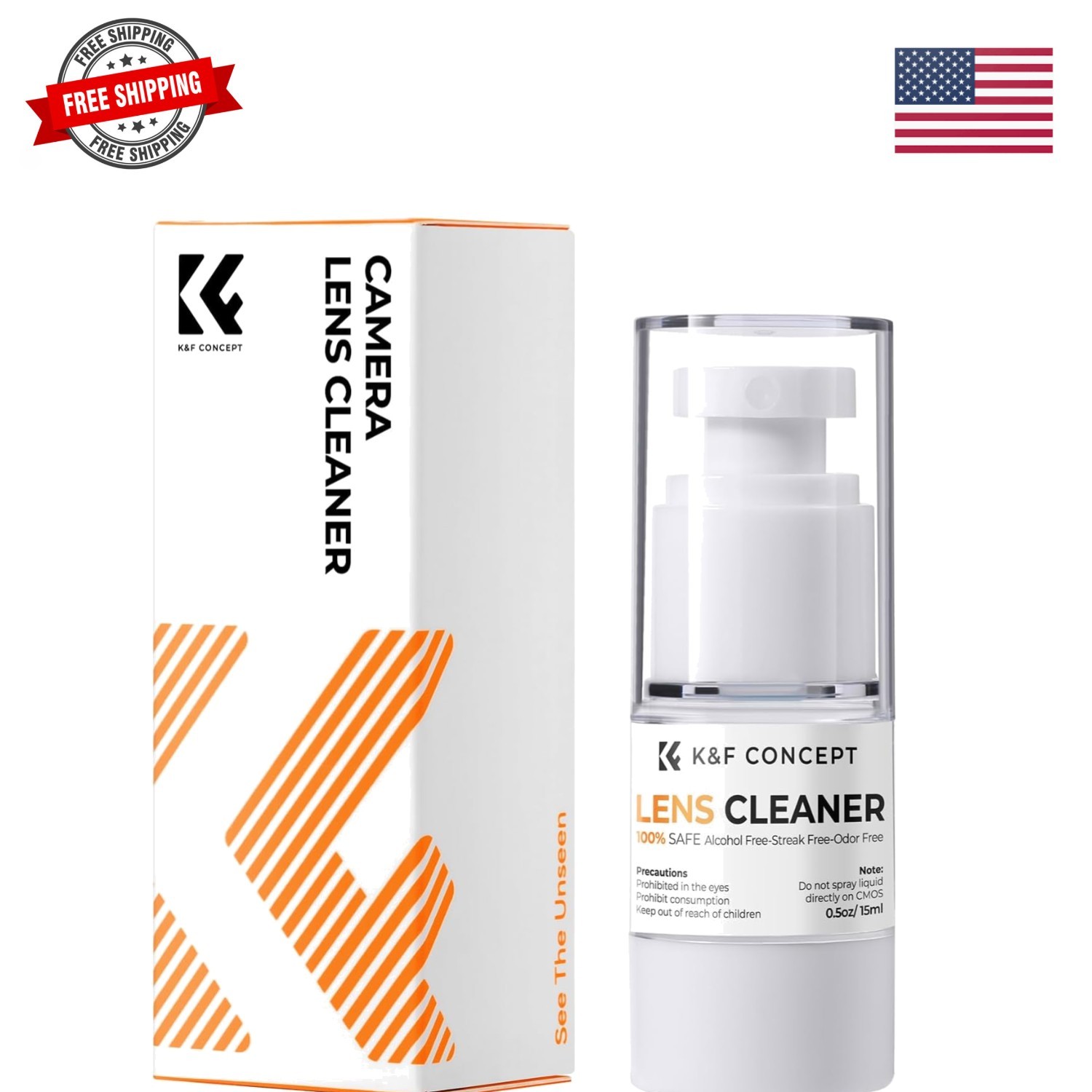Spray and Microfiber Lens Cleaner Care Kit, | Non-Flammable Camera Lens Clean...