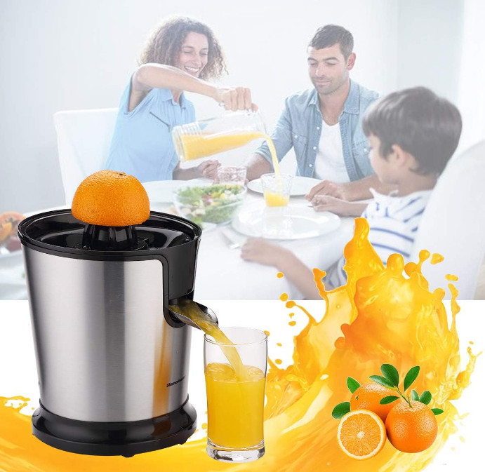 Electric Citrus Juicer, Lemon Squeezer, Orange Squeezer with Two Cones, Black