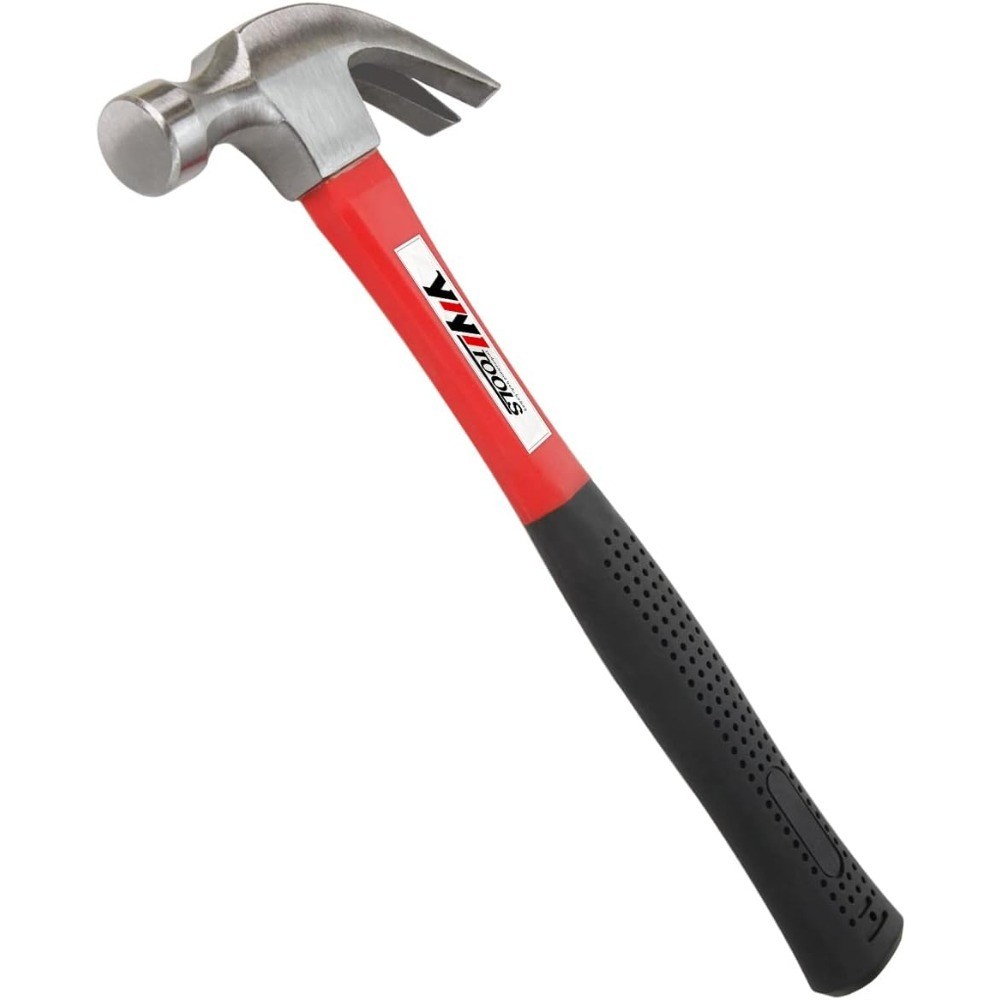 Claw Hammer With fiberglass Handle – 16-oz, Red and Black (YY-1-003)