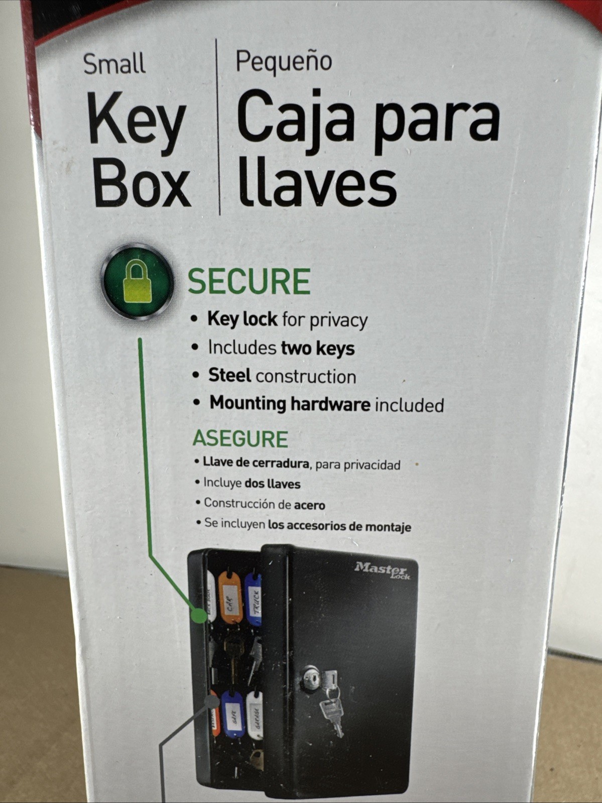 Master Lock Small Key Box KB-25ML Residential Keyed Wall Safe Storage Compact