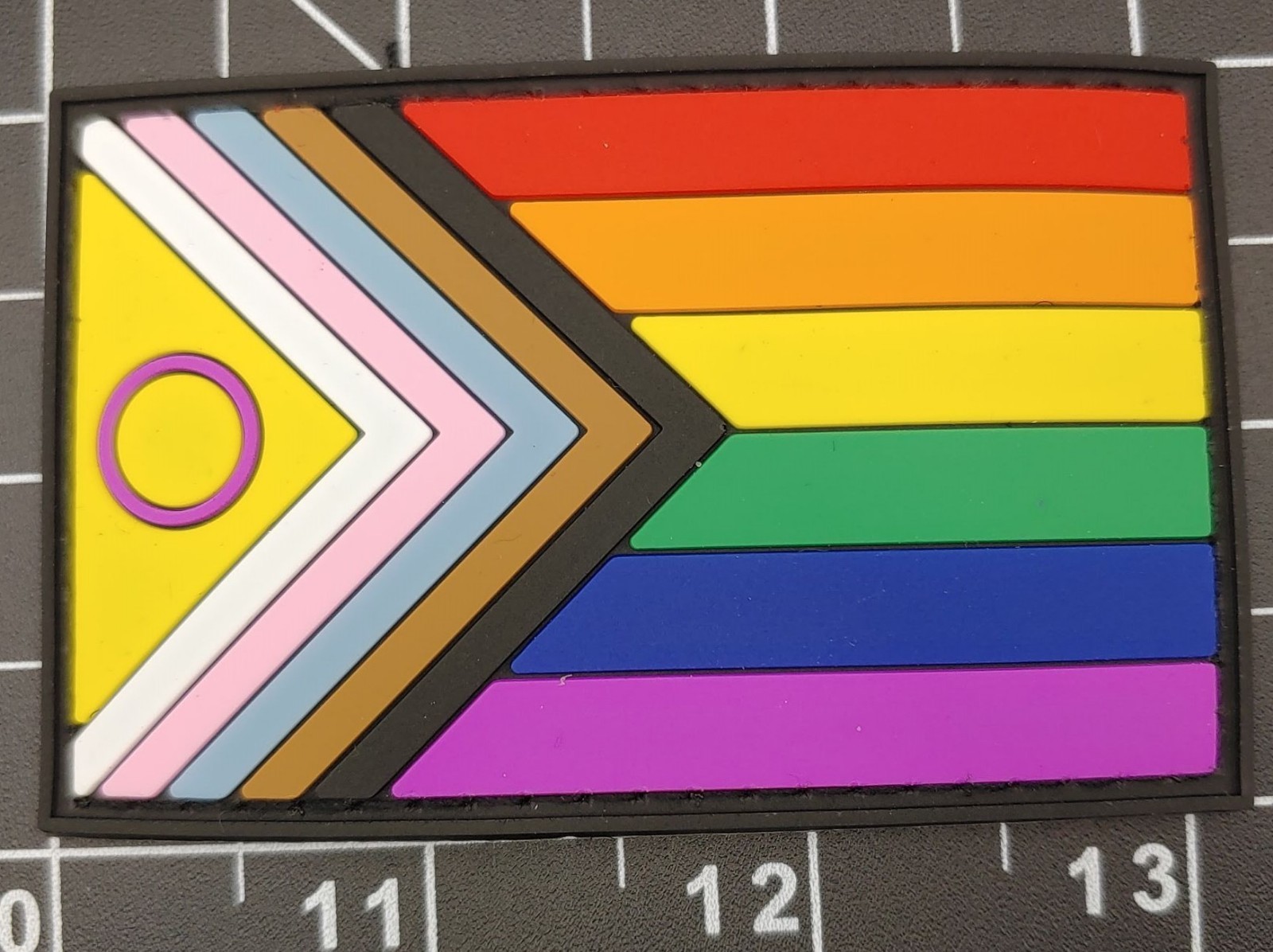 LGBTQ Pride Rainbow Progress Flag Morale Patch Hook Loop Iron On Applique Jacket