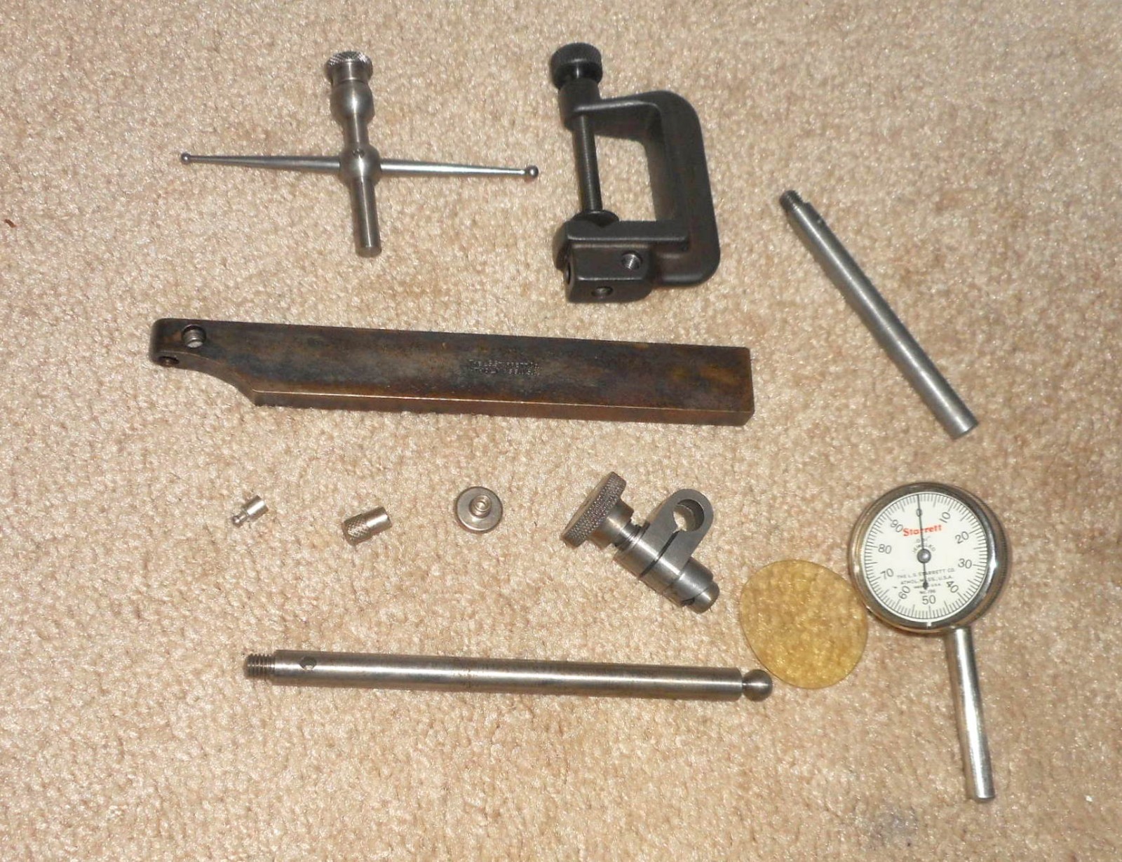 VINTAGE STARRETT NO. 196 UNIVERSAL DIAL TEST INDICATOR SET w/ BOX