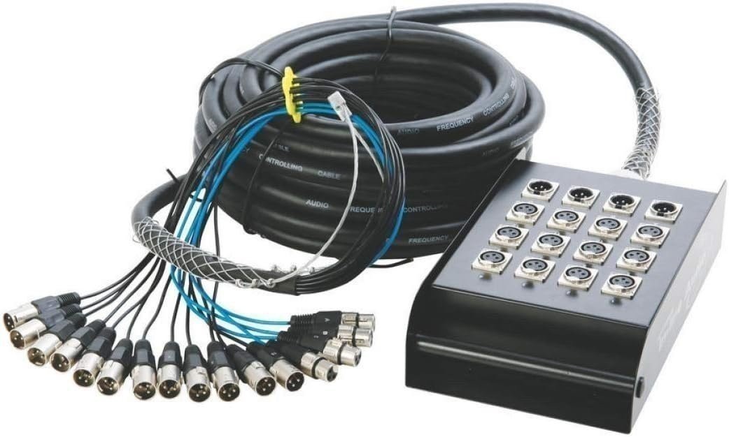 OnStage 12 x 4 XLR Stage Snake, Black, 100 Foot (SNK124100V2)