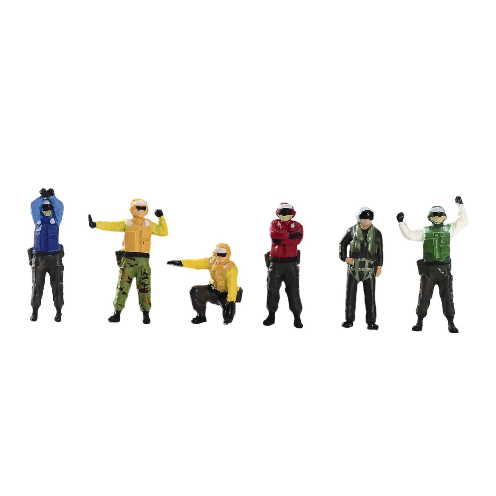 6 Pieces 1/64 Miniature Figures Realistic Collectibles Sturdy Ground Crew Model