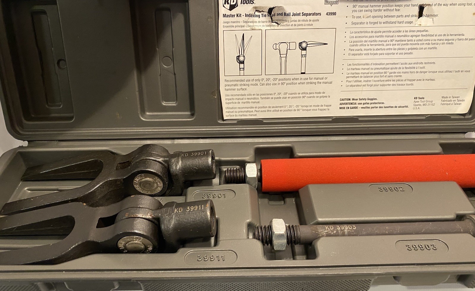 KD Tools 43990 Indexing Ball Joint & Tie Rod Separator Beautiful Condition