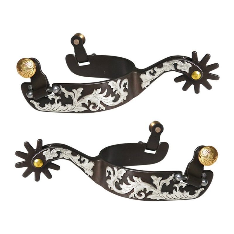 Metal Horse Boot Spur with Gear Decoration Competition Equipments for Men Women
