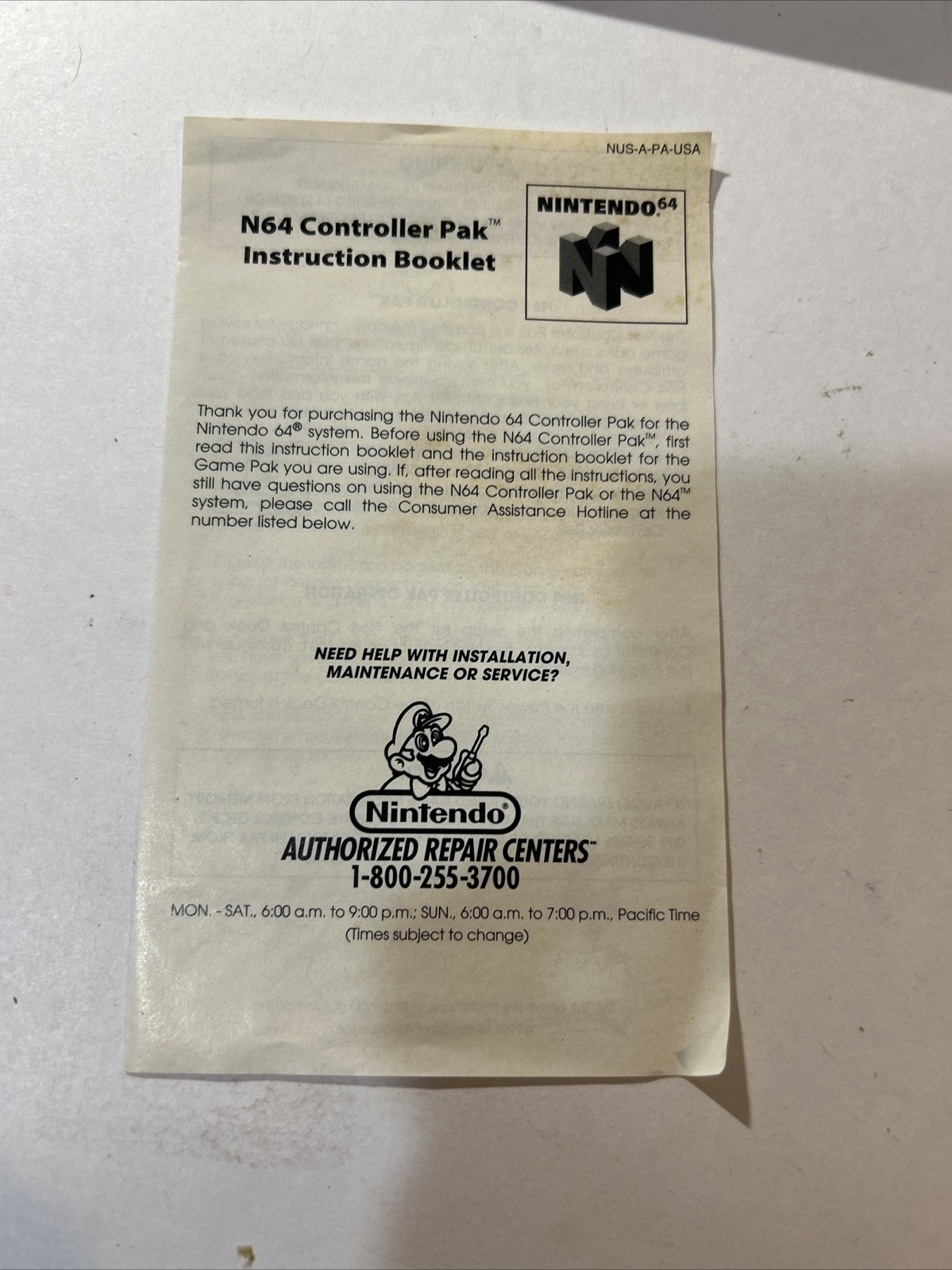 Nintendo 64 Memory Pak CIB
