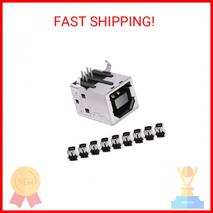 USB Female Type-B Port 4-Pin Right Angle PCB DIP Jack Socket 10 Pack by MXRS