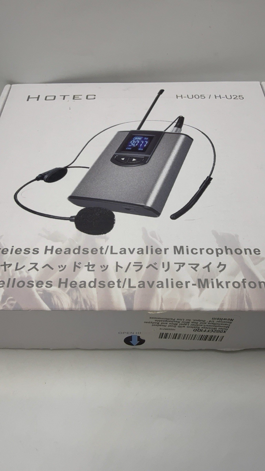 Hotec UHF YM-2  Wireless Headset Lavalier Microphone H-U05/H-U25 OPEN BOX