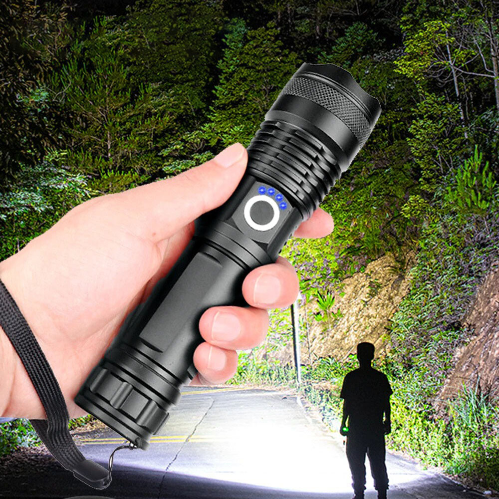 90000LM Super Bright LED Tactical Flashlight Torch With Rechargeable Battery