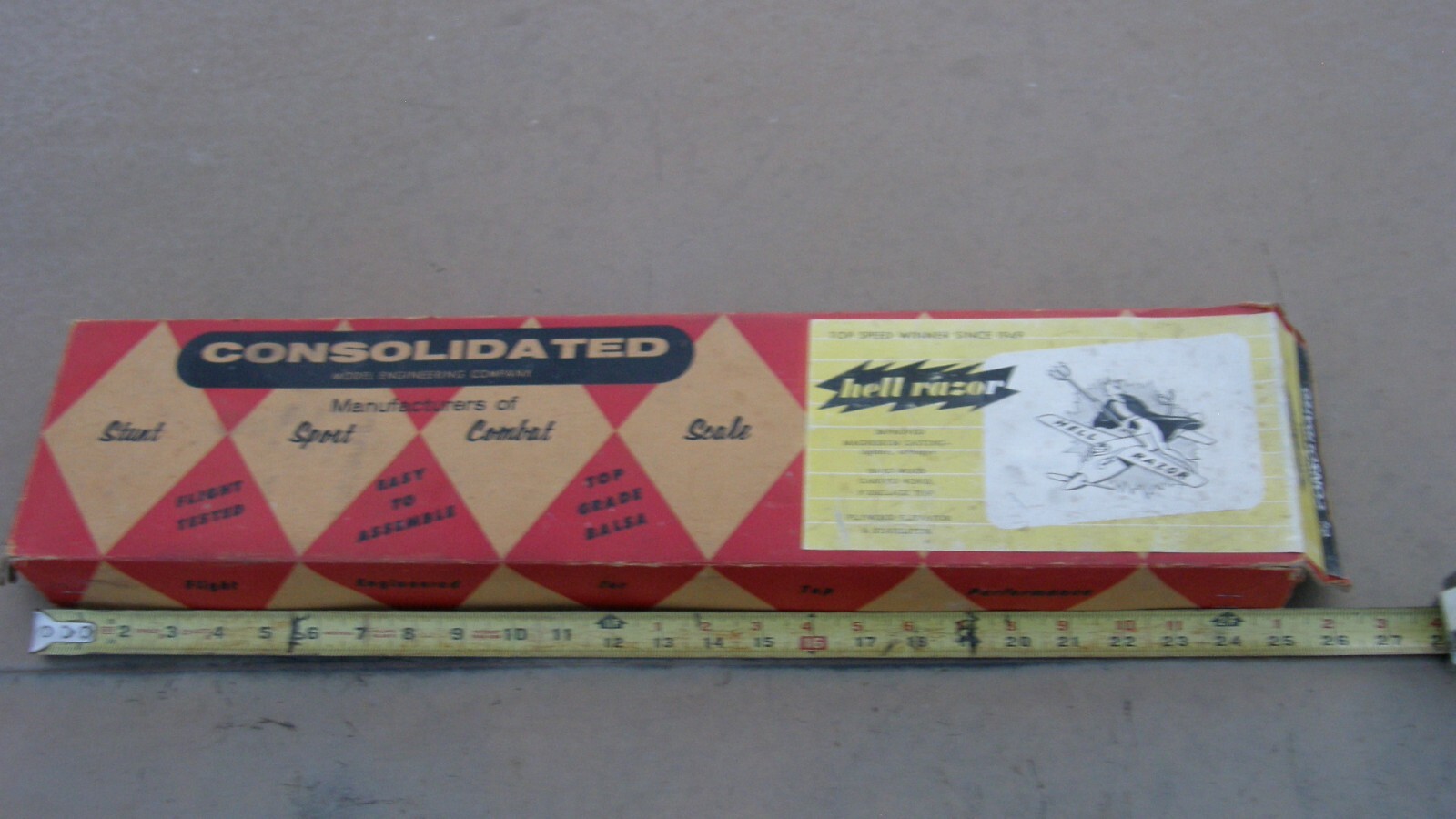 Consolidated Hell Razor Gas/Nitro Model Airplane Empty Box w/ Instruction Sheet