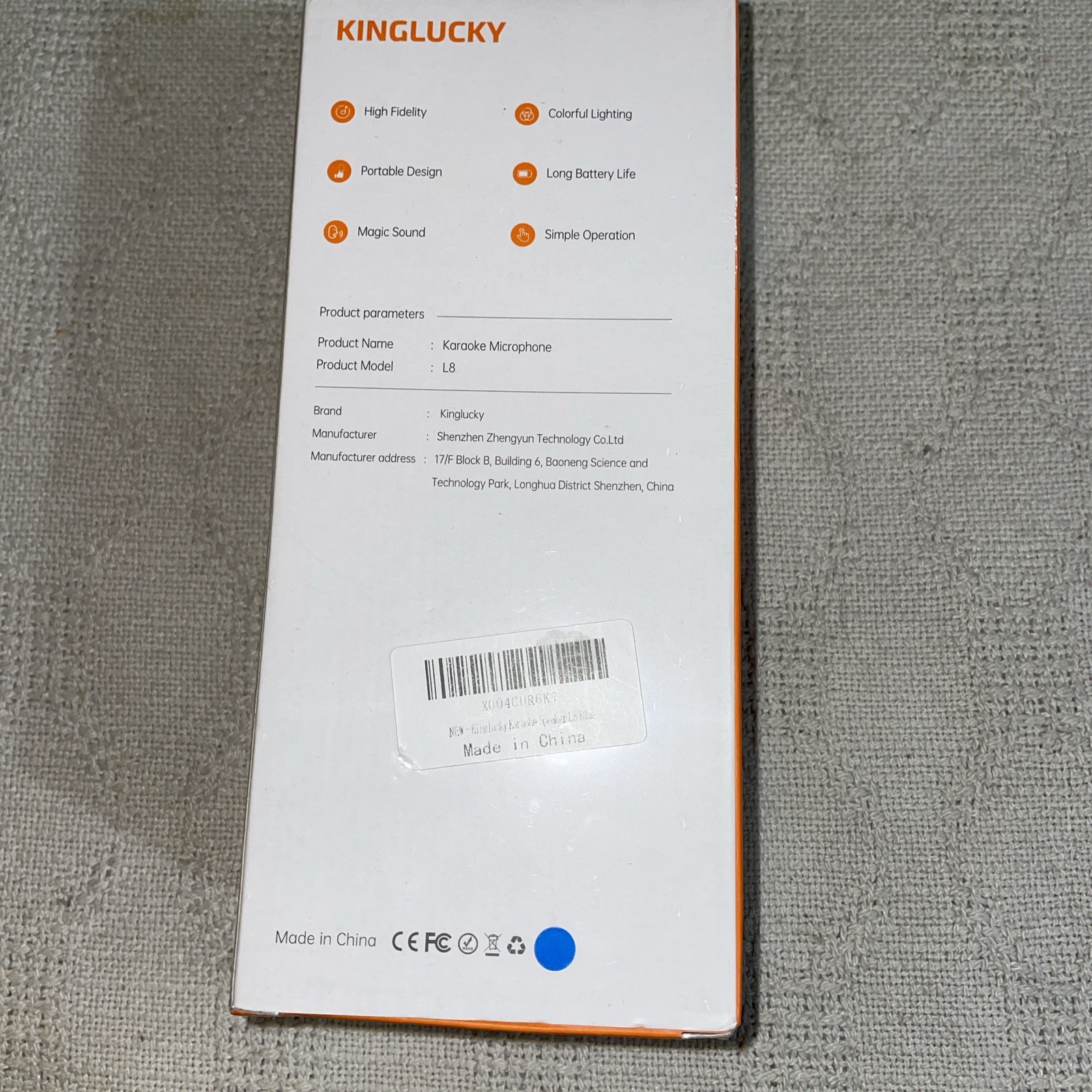 Kinglucky Wireless Bluetooth Karaoke Microphone 2-in-1 Speaker, Blue – Sealed