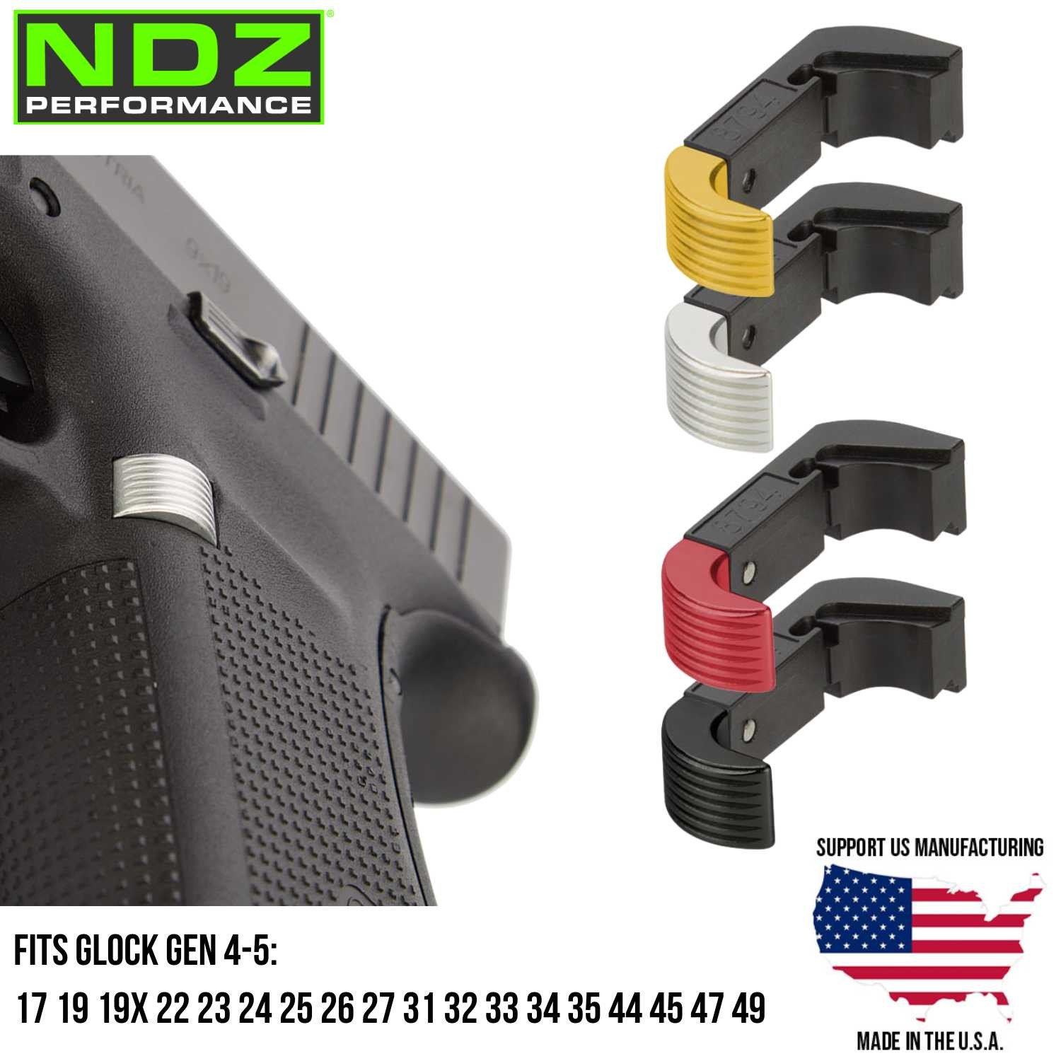 Extended Hybrid Magazine Release Polymer Aluminum fits Glock Gen 17 19 45 4/5