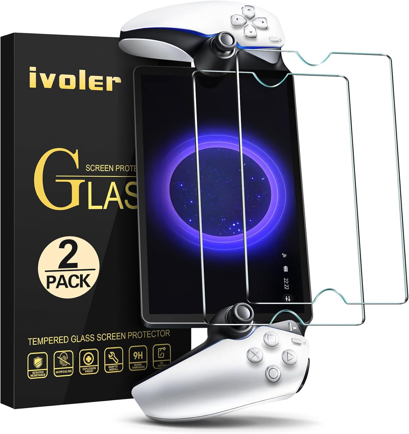 Ivoler 2-Pack Tempered Glass Screen Protector for PS Portal Remote Player 8