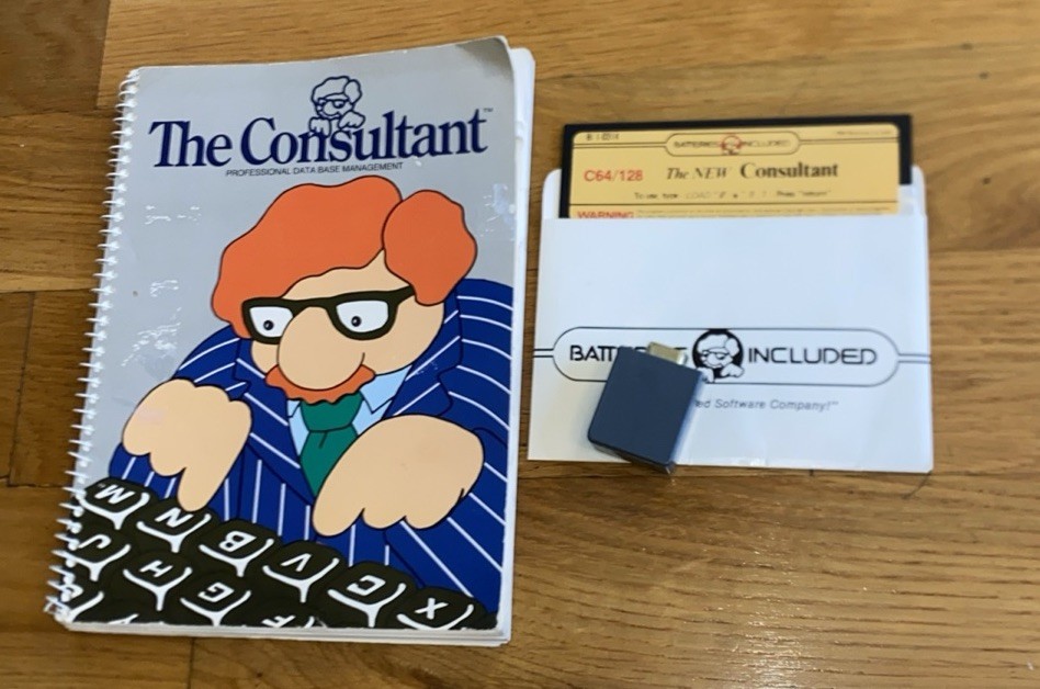 The Consultant Database Software - Commodore 64 5-1/4" Disk +MANUAL plug
