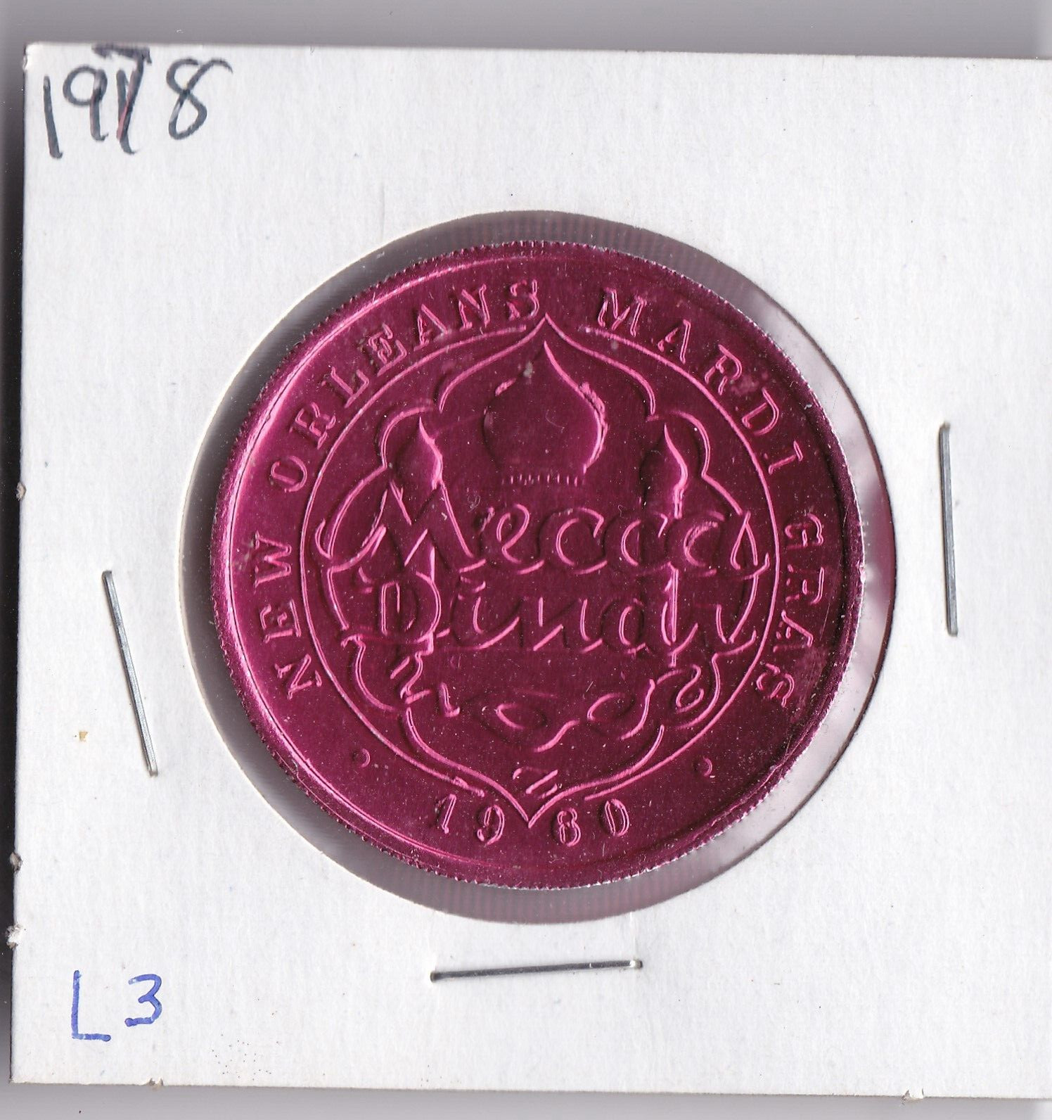 1978 Mecca Dinar MARDI GRAS DOUBLOON/'From the valley of the kings" (L3)